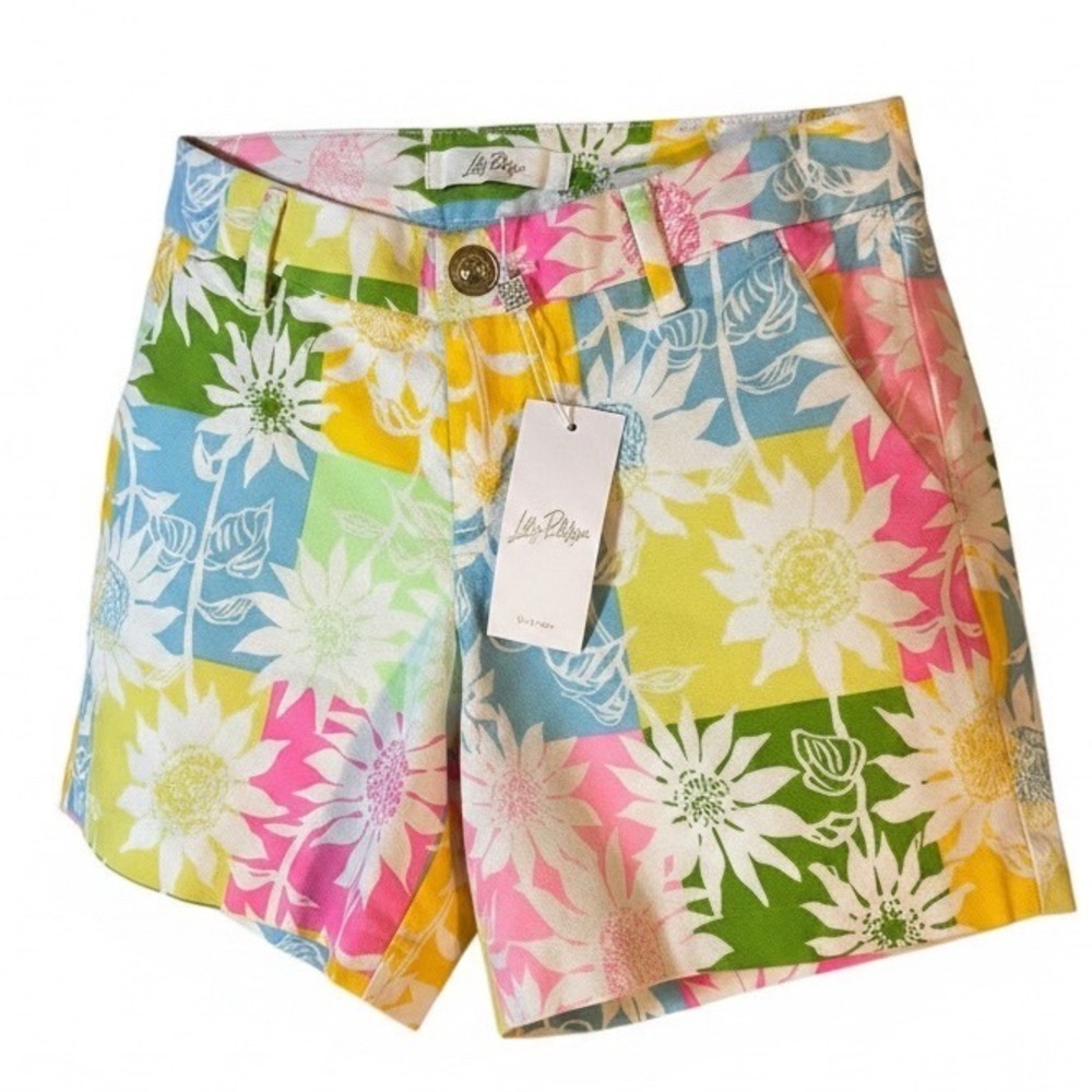 Lilly Pulitzer Callahan Stretch Shorts Via Sunny Sunflowers Size 0 NWT Floral